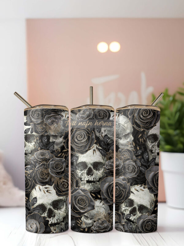 Svartar rósir og hauskúpur